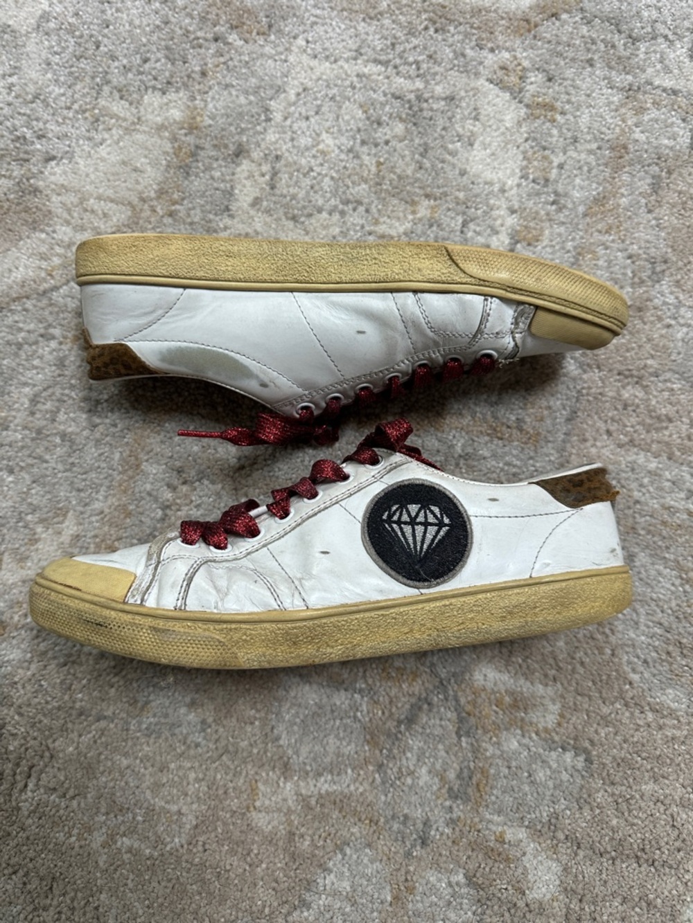 Saint Laurent Paris Glitter Diamond Patch Low Top Sneakers - Picture 3 of 8